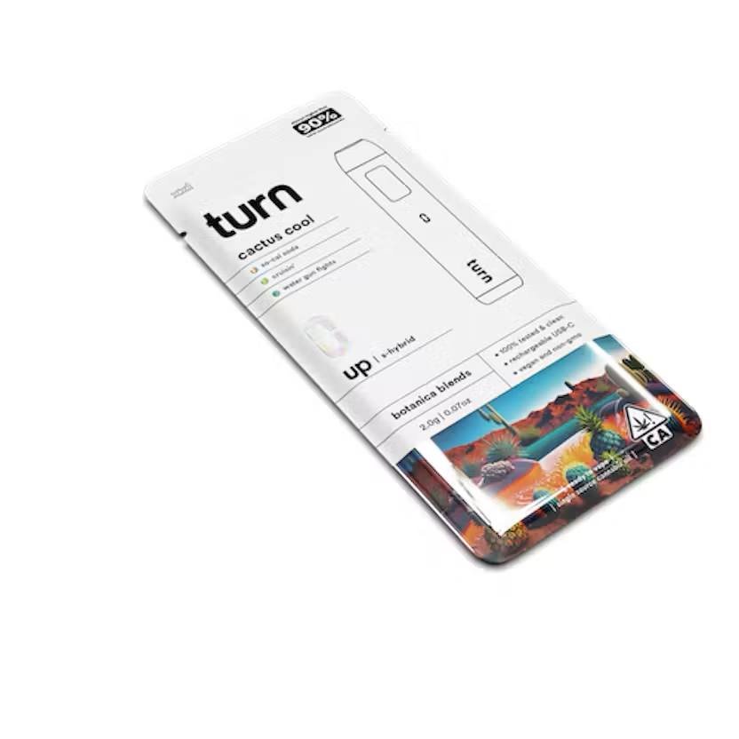 Turn Cactus Cool 2G product label,